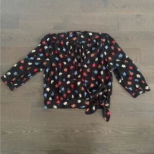 Madewell Floral Print Blouse with Wrap Style